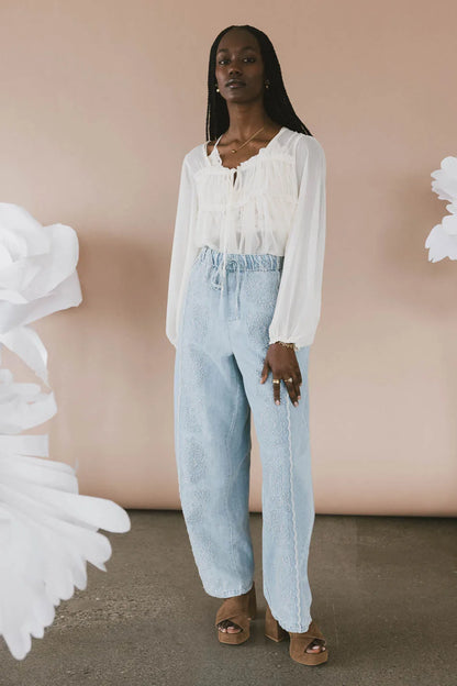 Frankie Sheer Peplum Blouse - FINAL SALE