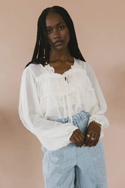Frankie Sheer Peplum Blouse - FINAL SALE