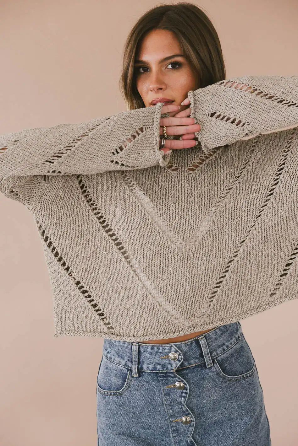 Breezy Knit Sweater in Taupe - FINAL SALE