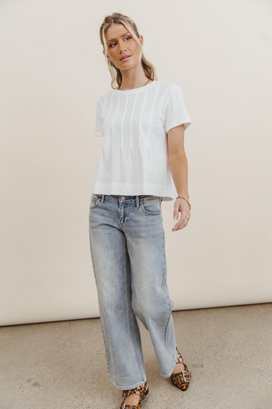Cattelain Pleated Top in Ivory