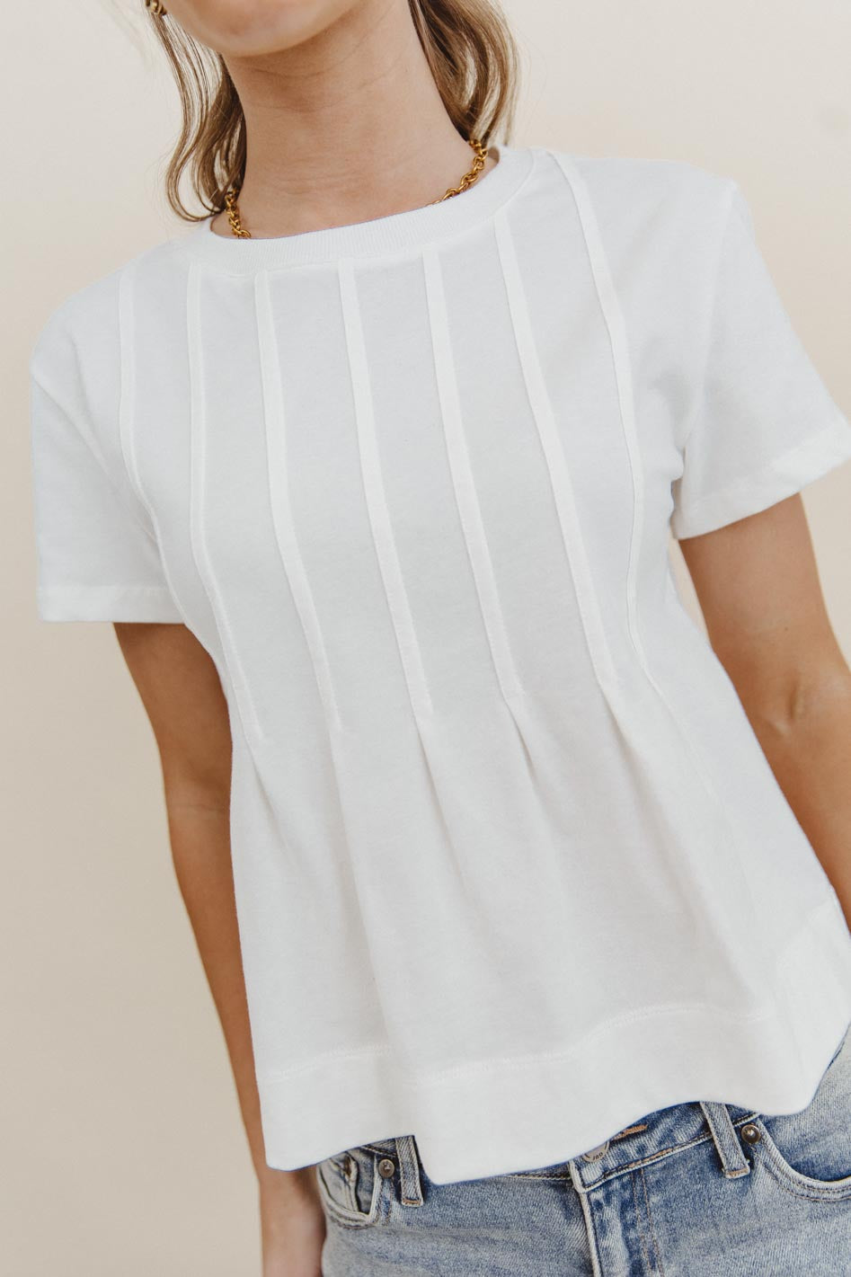 Cattelain Pleated Top in Ivory