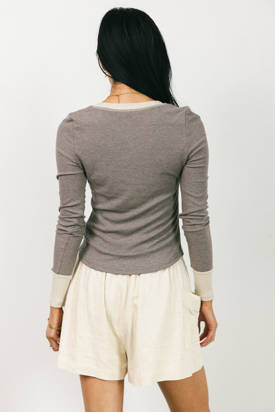 Elise Ribbed Top in Brown - FINAL SALE