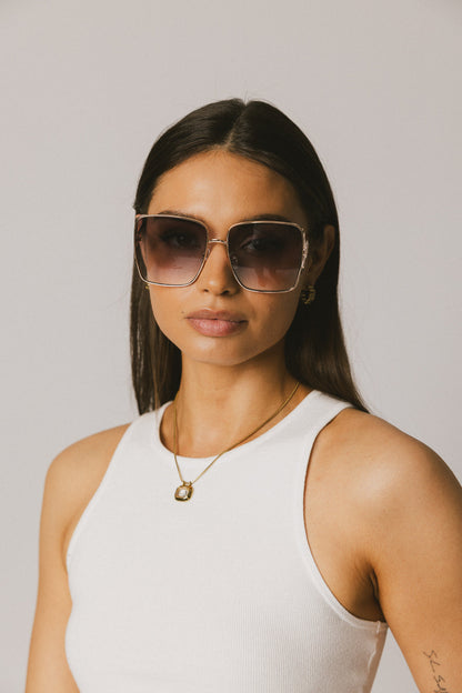 Brecken Oversized Sunglasses in Grey