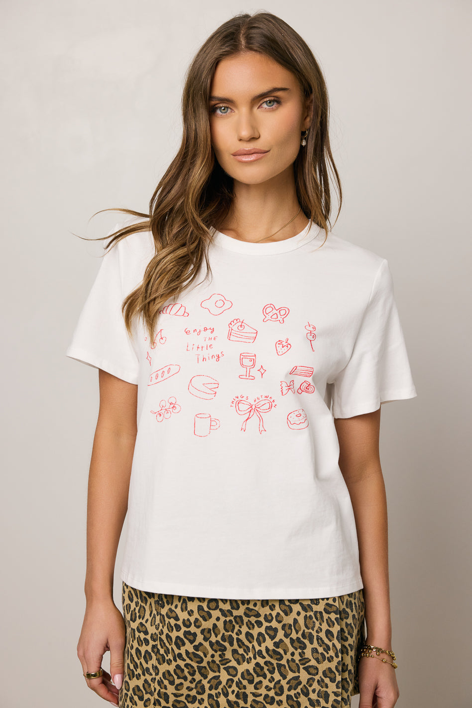 Bella Mia Graphic Tee in Red - FINAL SALE