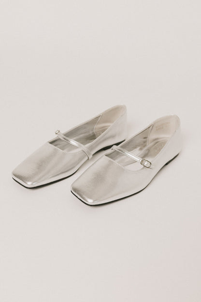 Adele Silver Ballet Flats - FINAL SALE