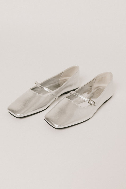 Adele Silver Ballet Flats - FINAL SALE