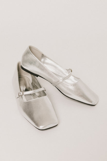 Adele Silver Ballet Flats - FINAL SALE