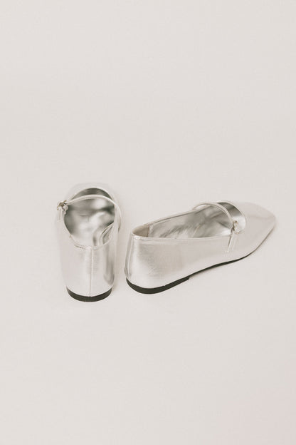 Adele Silver Ballet Flats - FINAL SALE