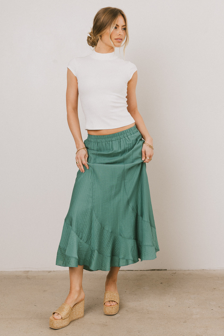 Amara Maxi Skirt in Teal - FINAL SALE