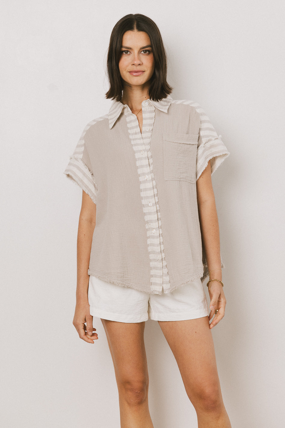 Easton Mixed Media Blouse - FINAL SALE