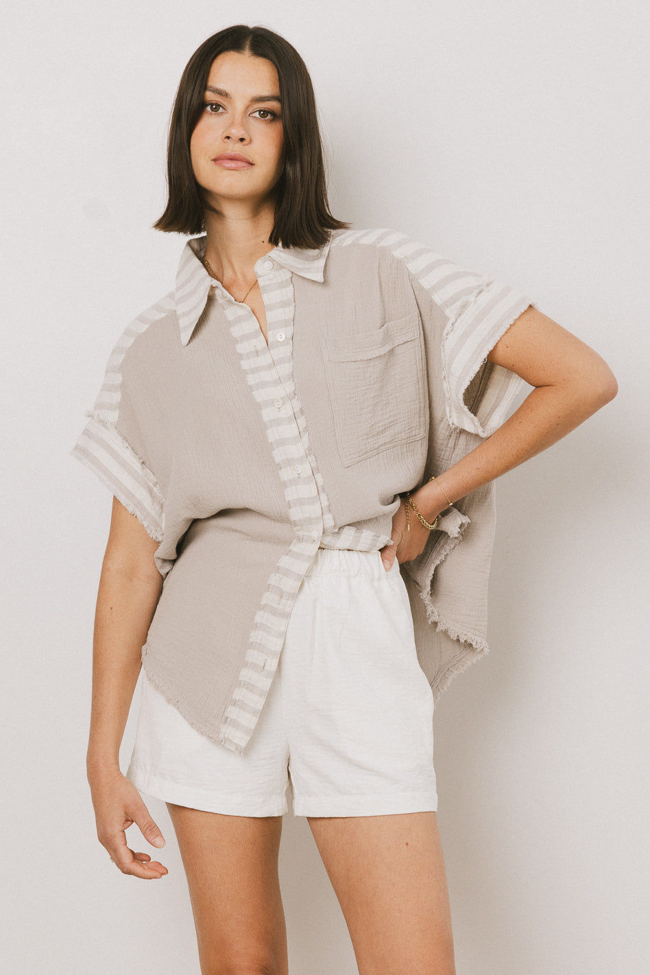 Easton Mixed Media Blouse - FINAL SALE