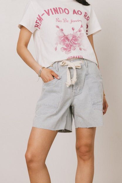 Finneas Denim Shorts in Denim Stripe - FINAL SALE