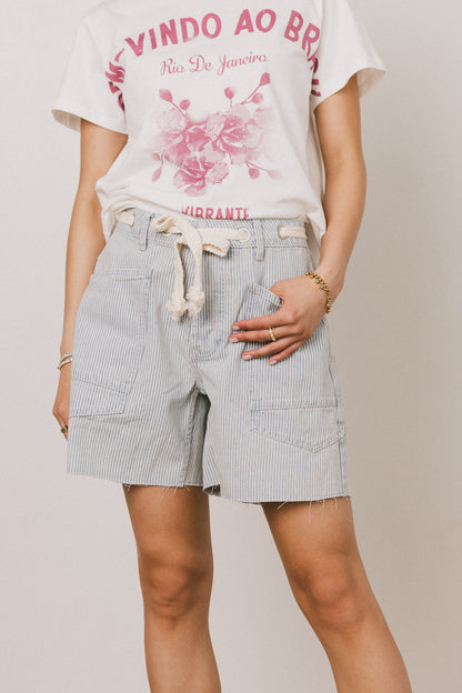Finneas Denim Shorts in Denim Stripe - FINAL SALE