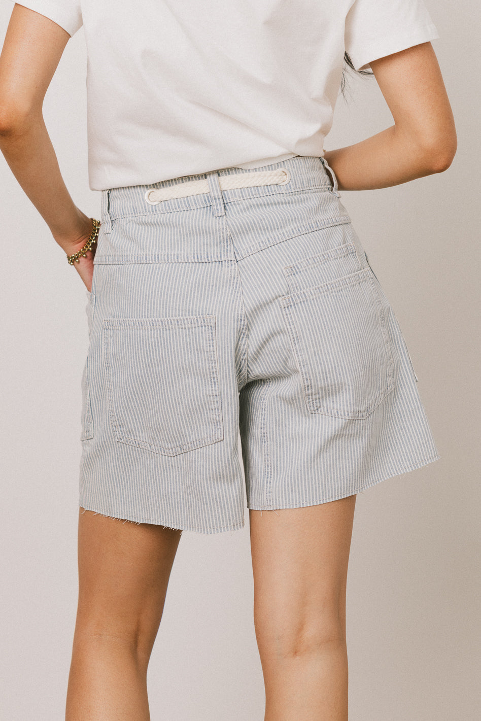 Finneas Denim Shorts in Denim Stripe - FINAL SALE