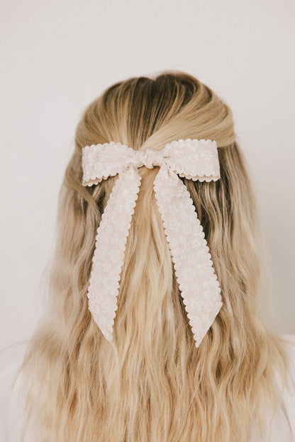 Ester Floral Bow in Champagne - FINAL SALE