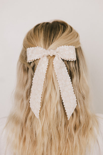 Ester Floral Bow in Champagne - FINAL SALE