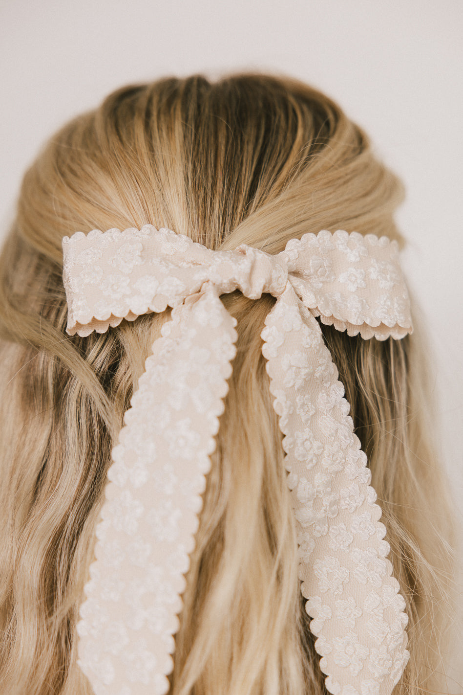 Ester Floral Bow in Champagne - FINAL SALE