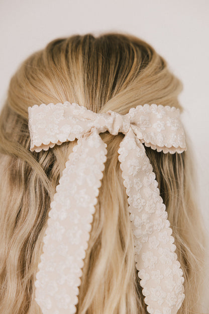 Ester Floral Bow in Champagne - FINAL SALE