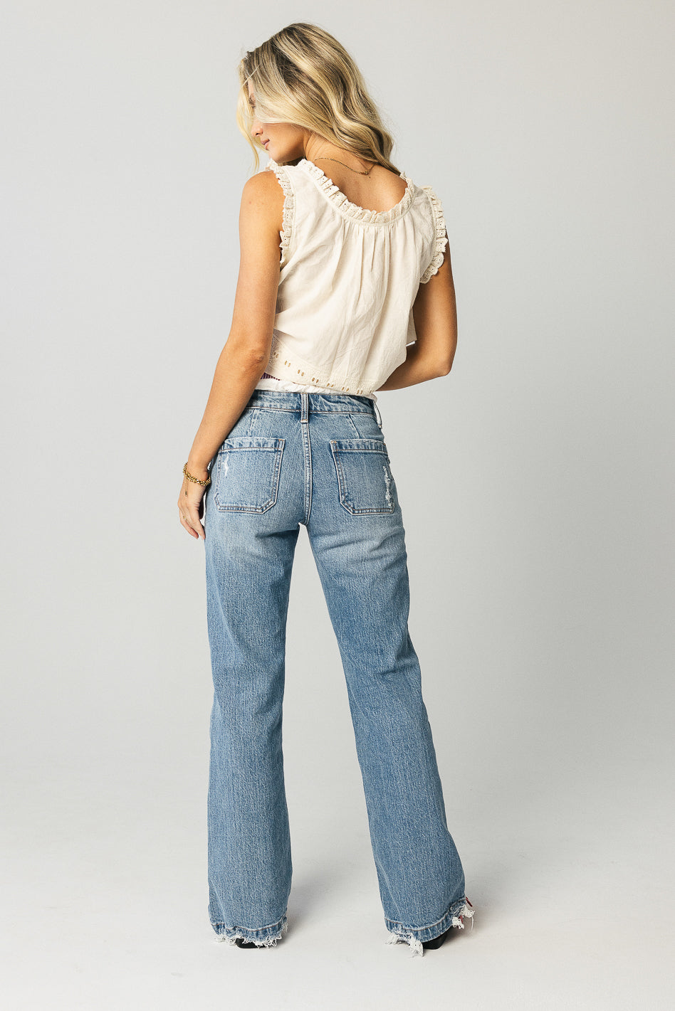 Dorian Embroidered Blouse in Ivory - FINAL SALE