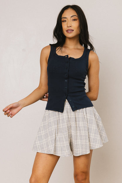 Apollo Knit Tank Top in Navy