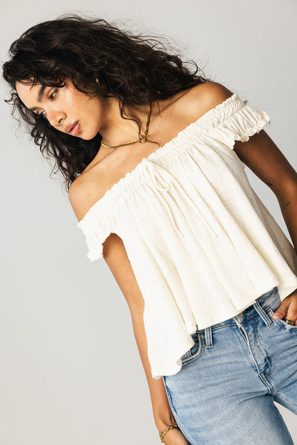 Casey Relaxed Top in Cream - FINAL SALE