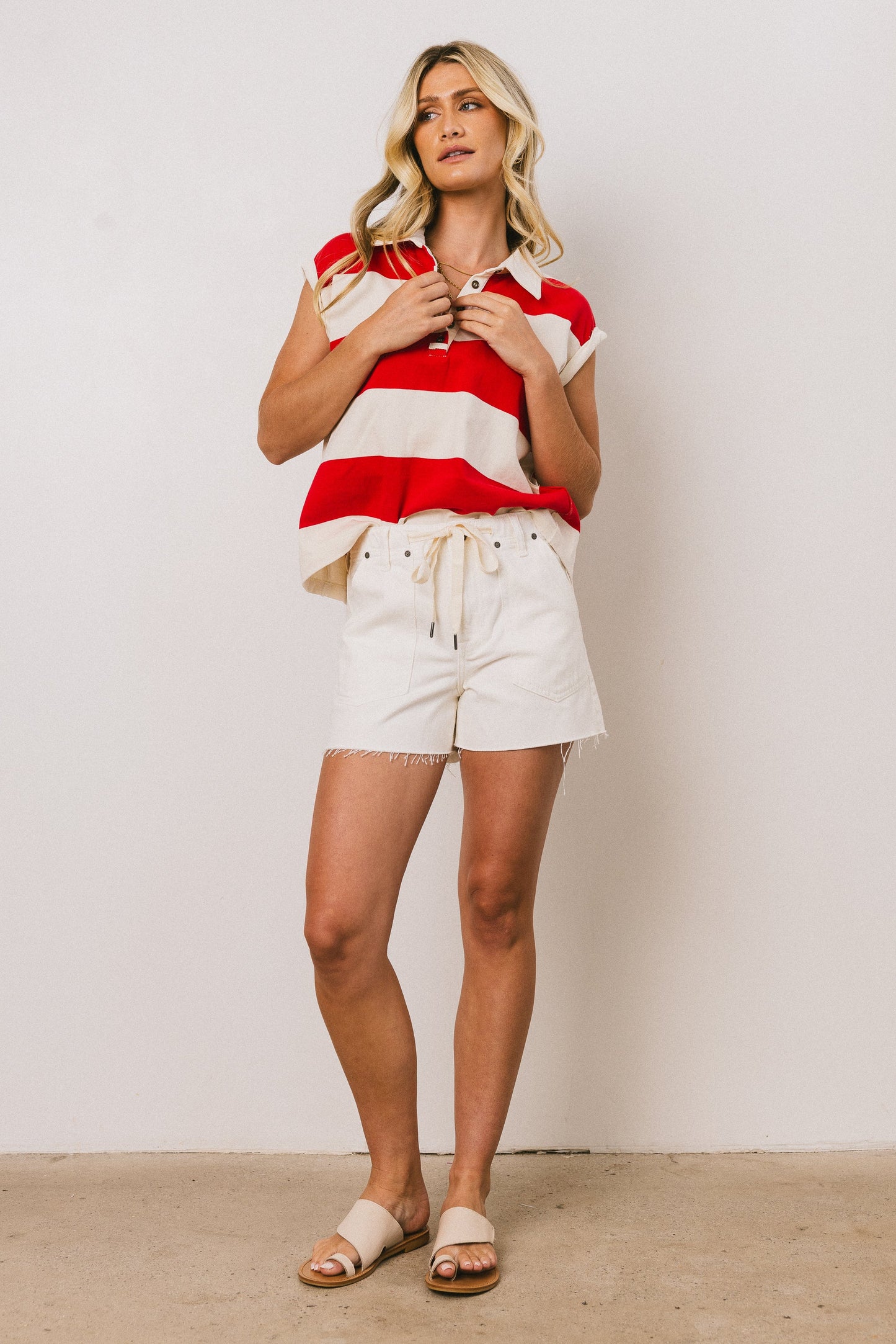 Blake Striped Top in Red - FINAL SALE