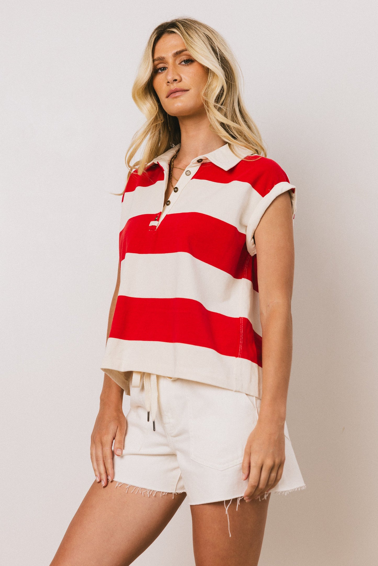 Blake Striped Top in Red - FINAL SALE
