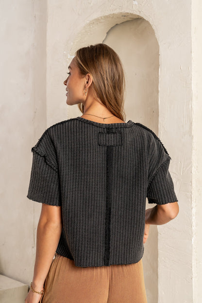 Amaya Knit Tee in Black - FINAL SALE