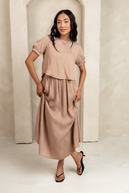 Elani Maxi Skirt in Mocha - FINAL SALE