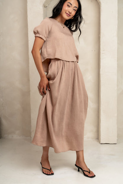 Elani Maxi Skirt in Mocha - FINAL SALE