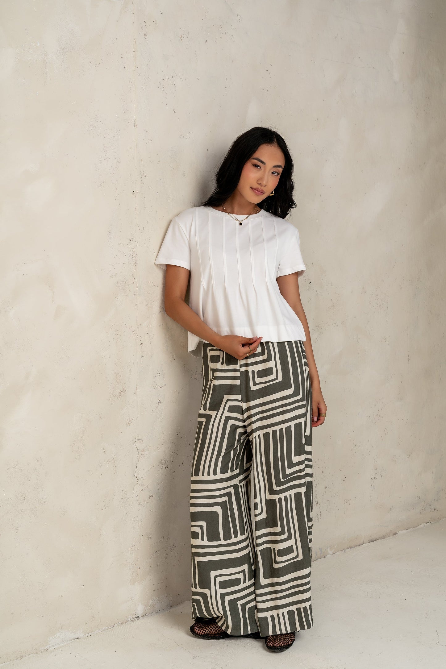 Cattelain Pleated Top in Ivory