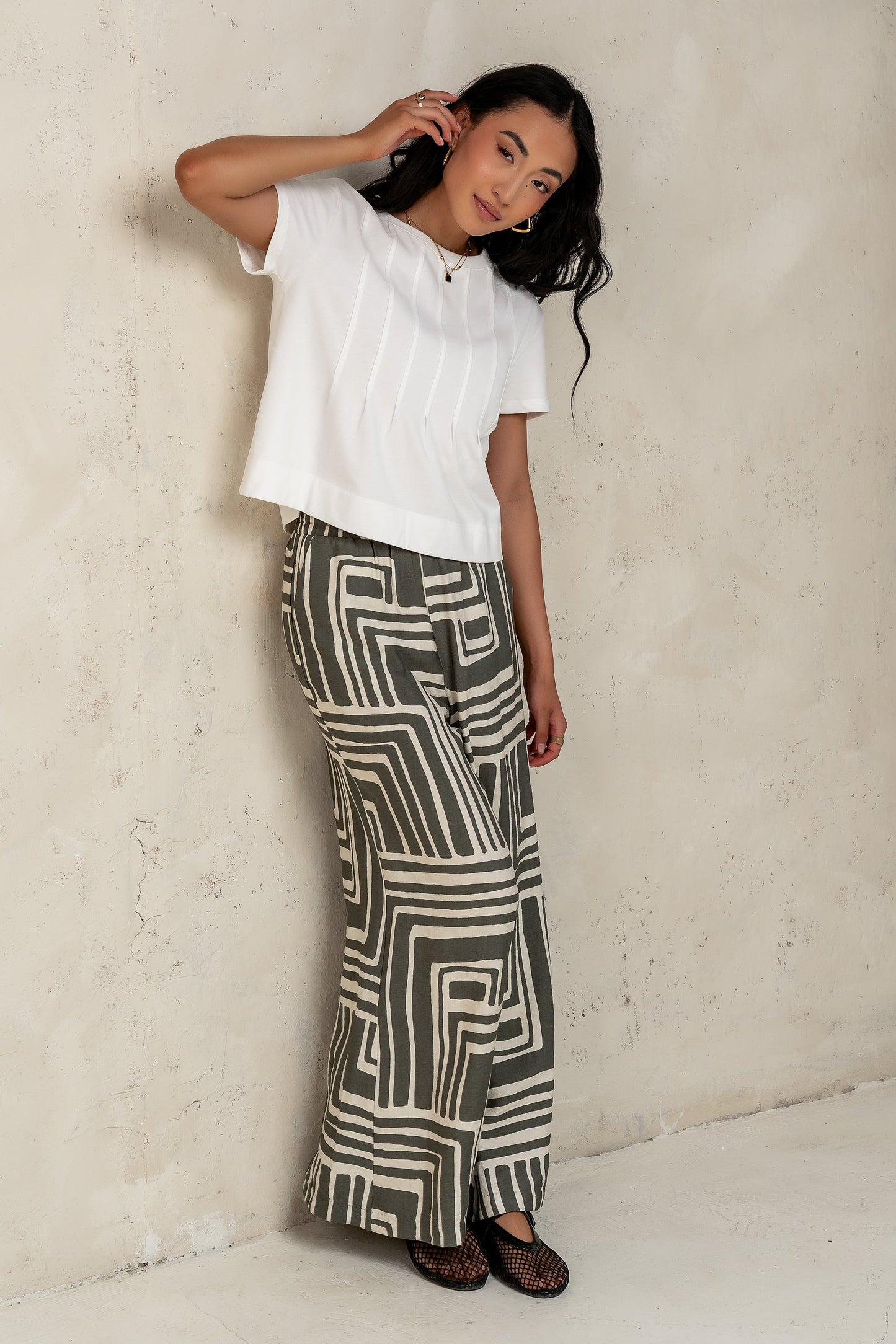 Cattelain Pleated Top in Ivory