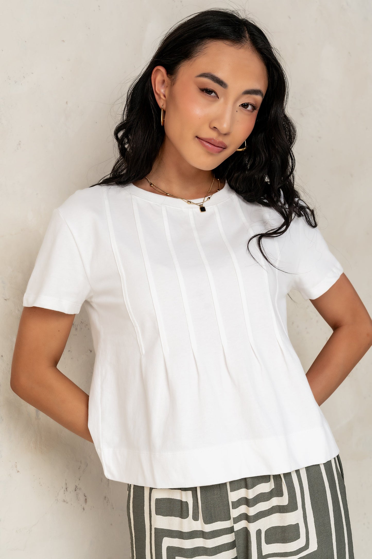 Cattelain Pleated Top in Ivory