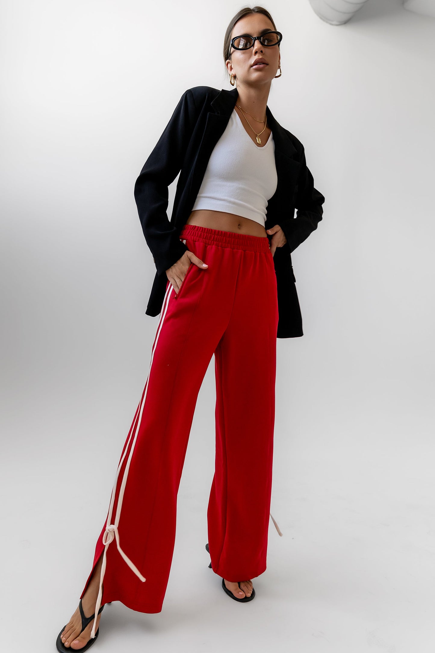 Astrid Track Pants in Red - FINAL SALE
