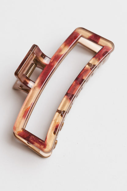 Abstract Cutout Claw Clip in Red