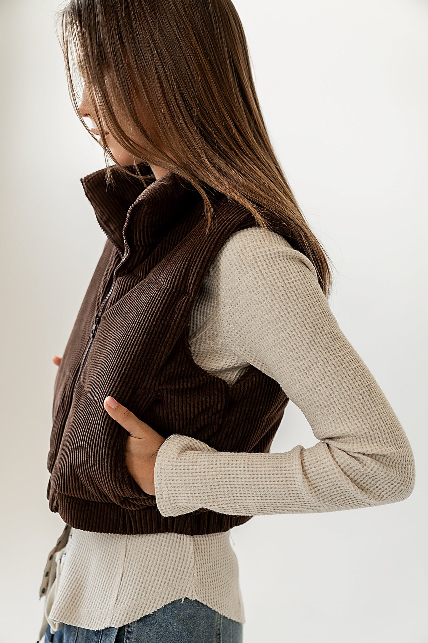 August Corduroy Vest in Brown - FINAL SALE