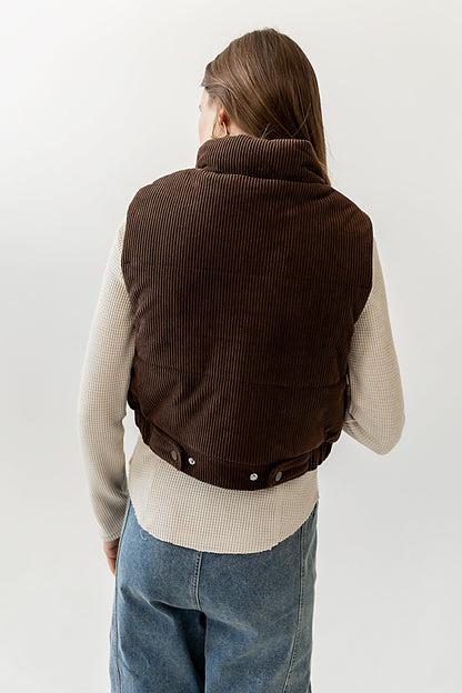 August Corduroy Vest in Brown - FINAL SALE