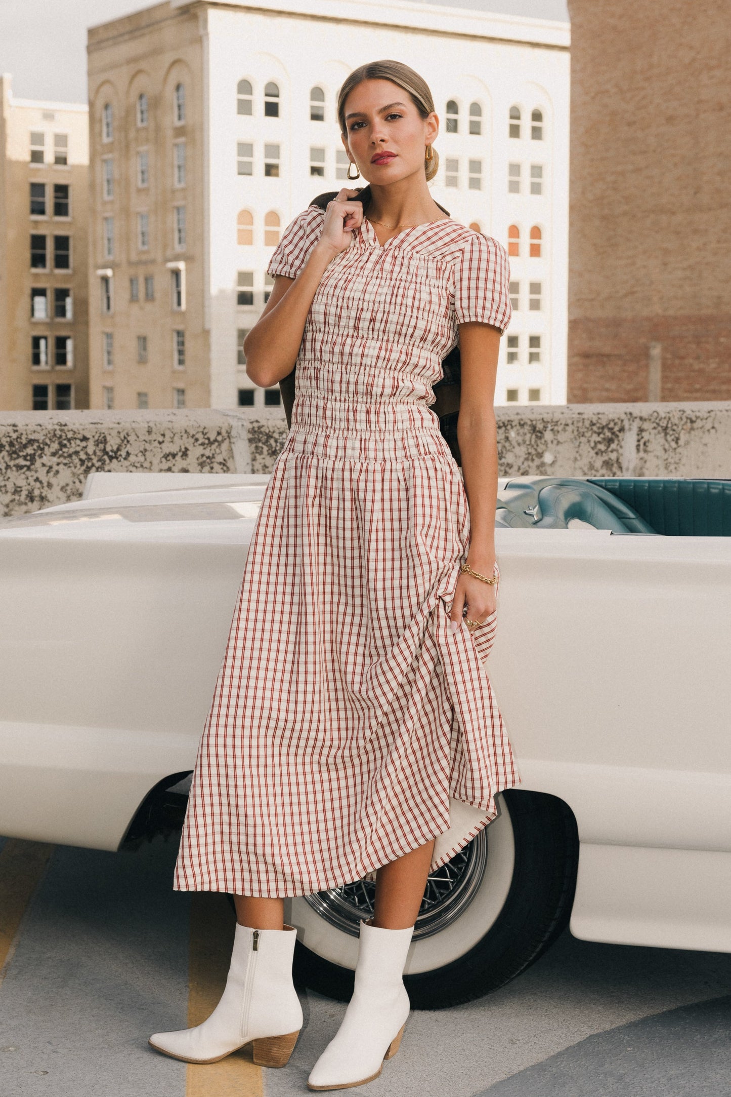 Erin Smocked Maxi Dress in Red - FINAL SALE