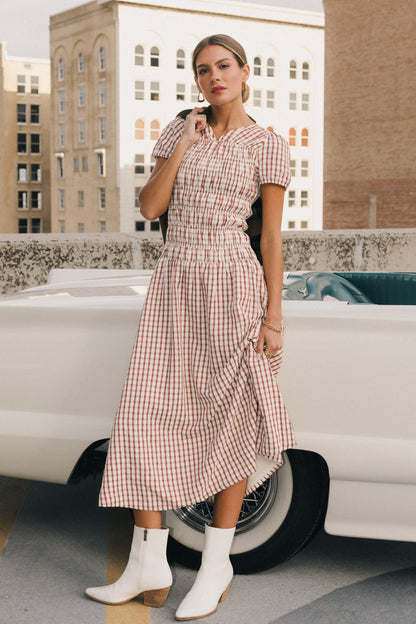 Erin Smocked Maxi Dress in Red - FINAL SALE