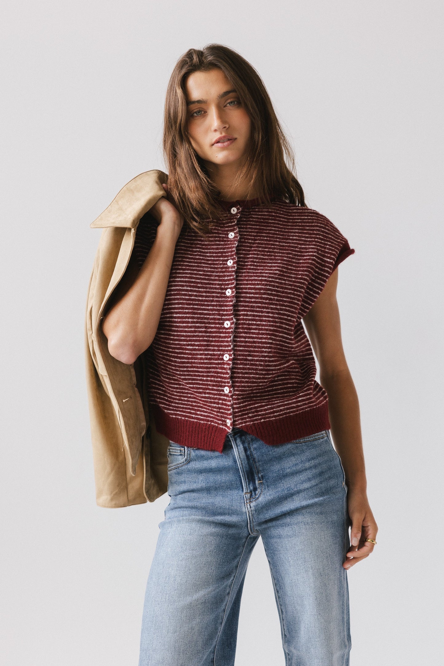 Clark Cardigan in Wine - FINAL SALE