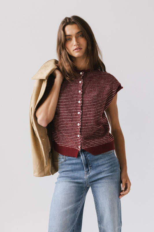 Clark Cardigan in Wine - FINAL SALE