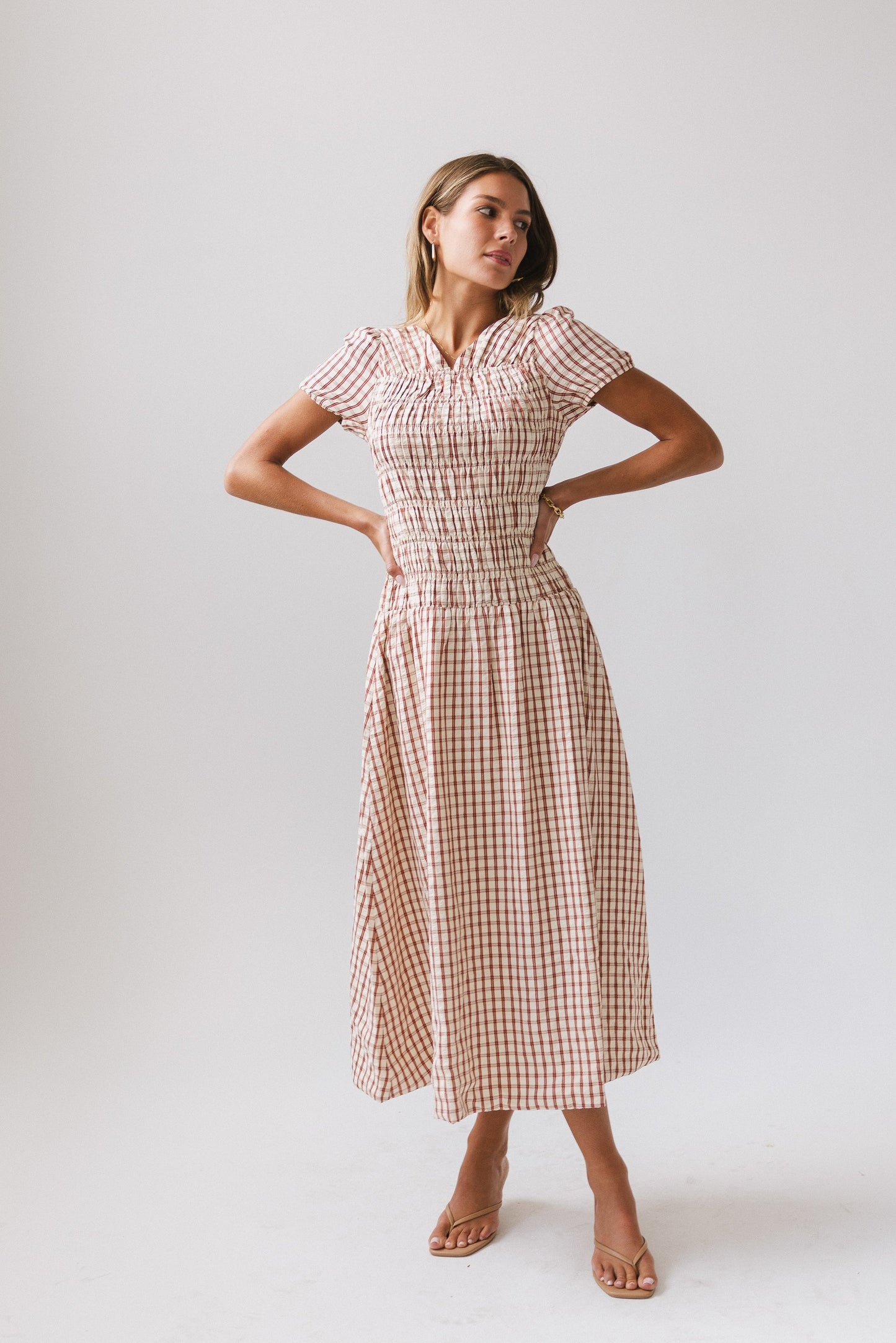 Erin Smocked Maxi Dress in Red - FINAL SALE