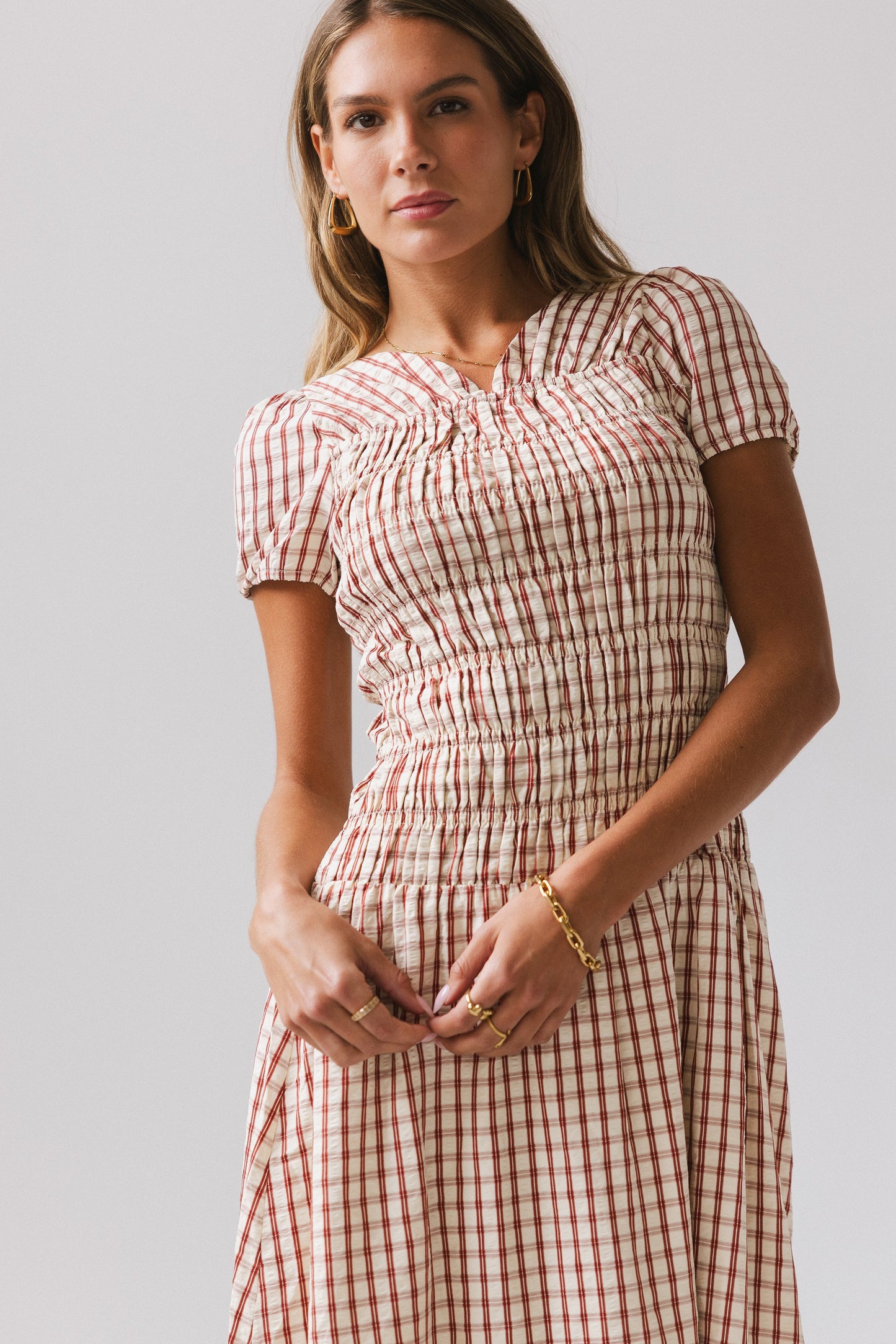 Erin Smocked Maxi Dress in Red - FINAL SALE