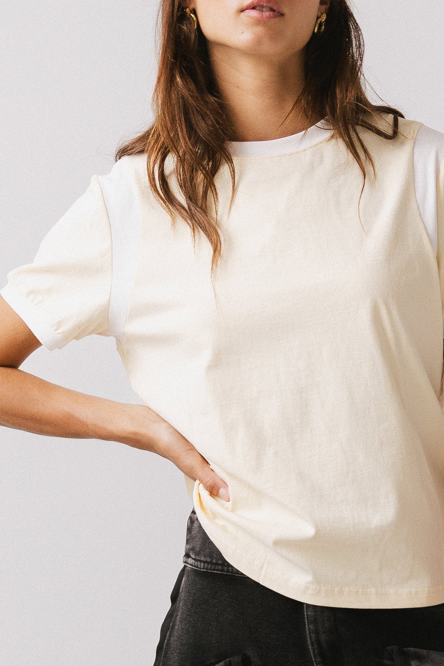 Emma Contrast Top in Yellow - FINAL SALE