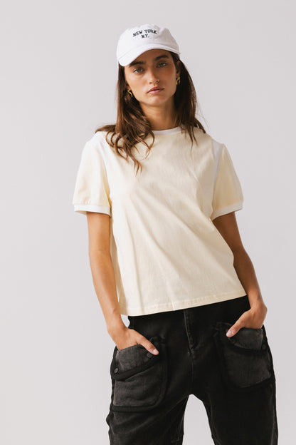 Emma Contrast Top in Yellow - FINAL SALE
