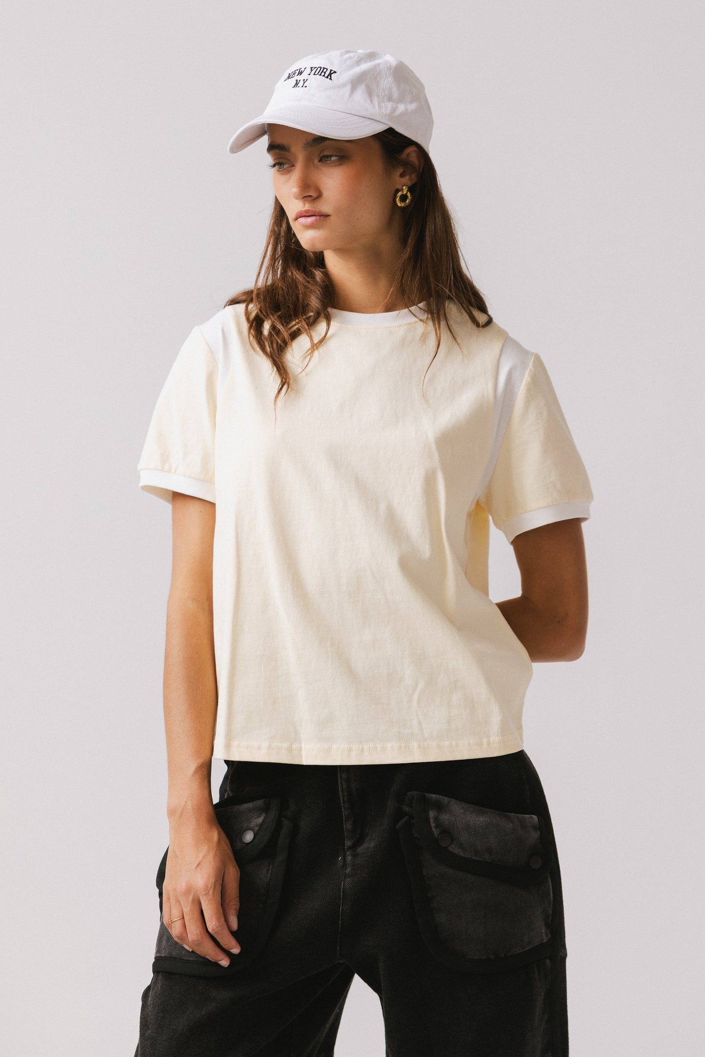Emma Contrast Top in Yellow - FINAL SALE