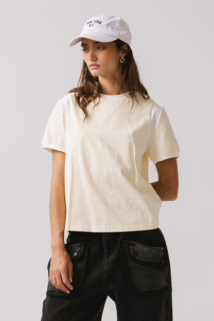 Emma Contrast Top in Yellow - FINAL SALE