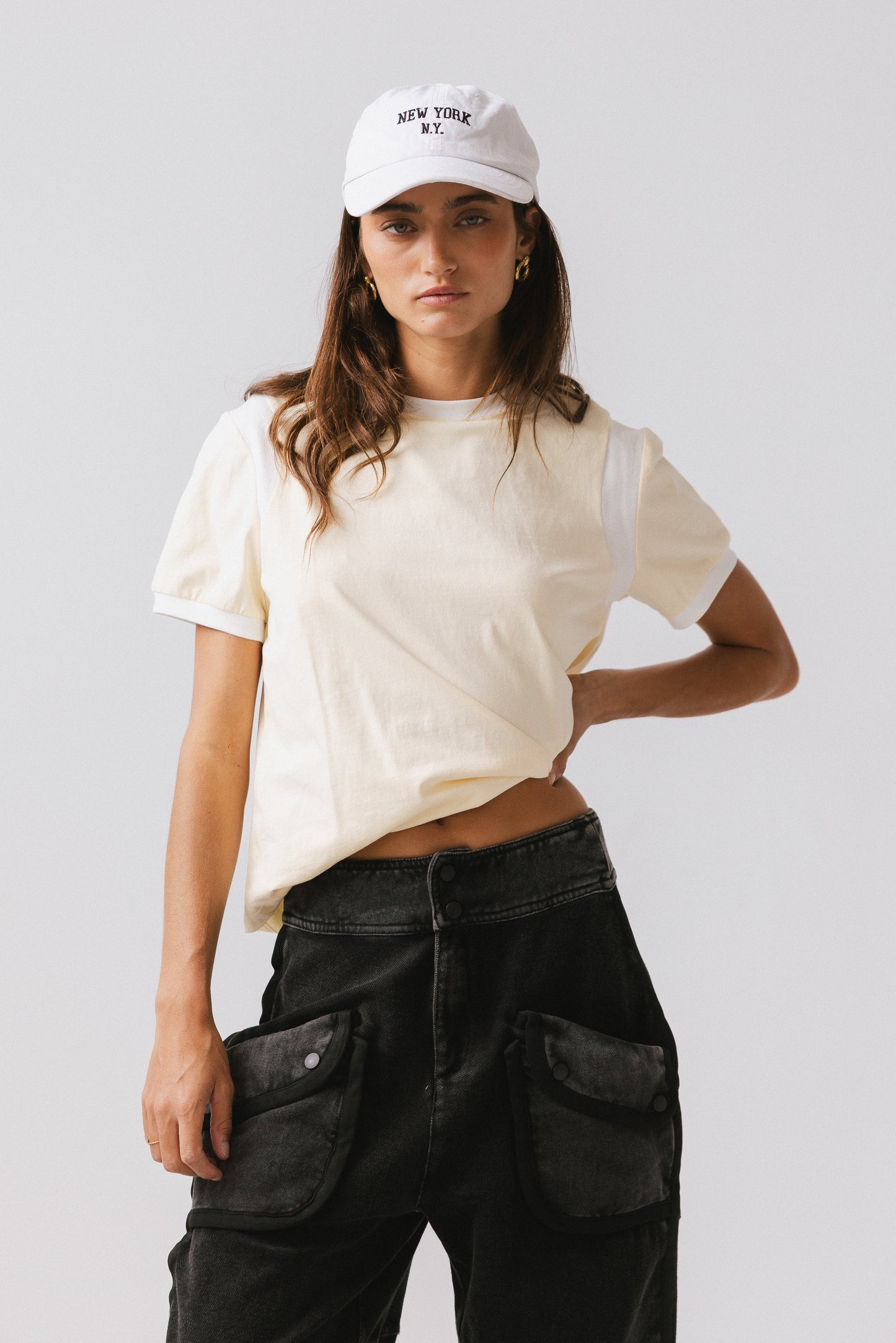 Emma Contrast Top in Yellow - FINAL SALE