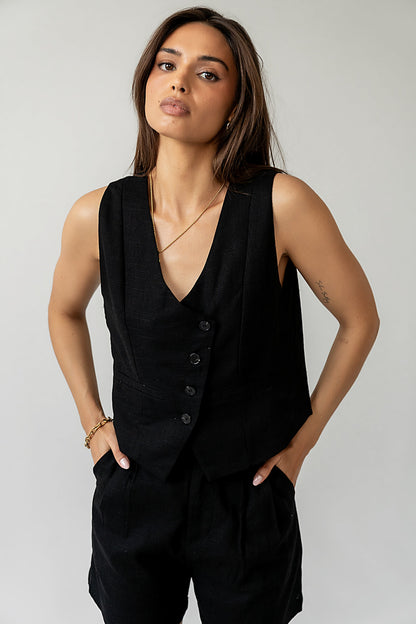 Clara Button Up Vest - FINAL SALE