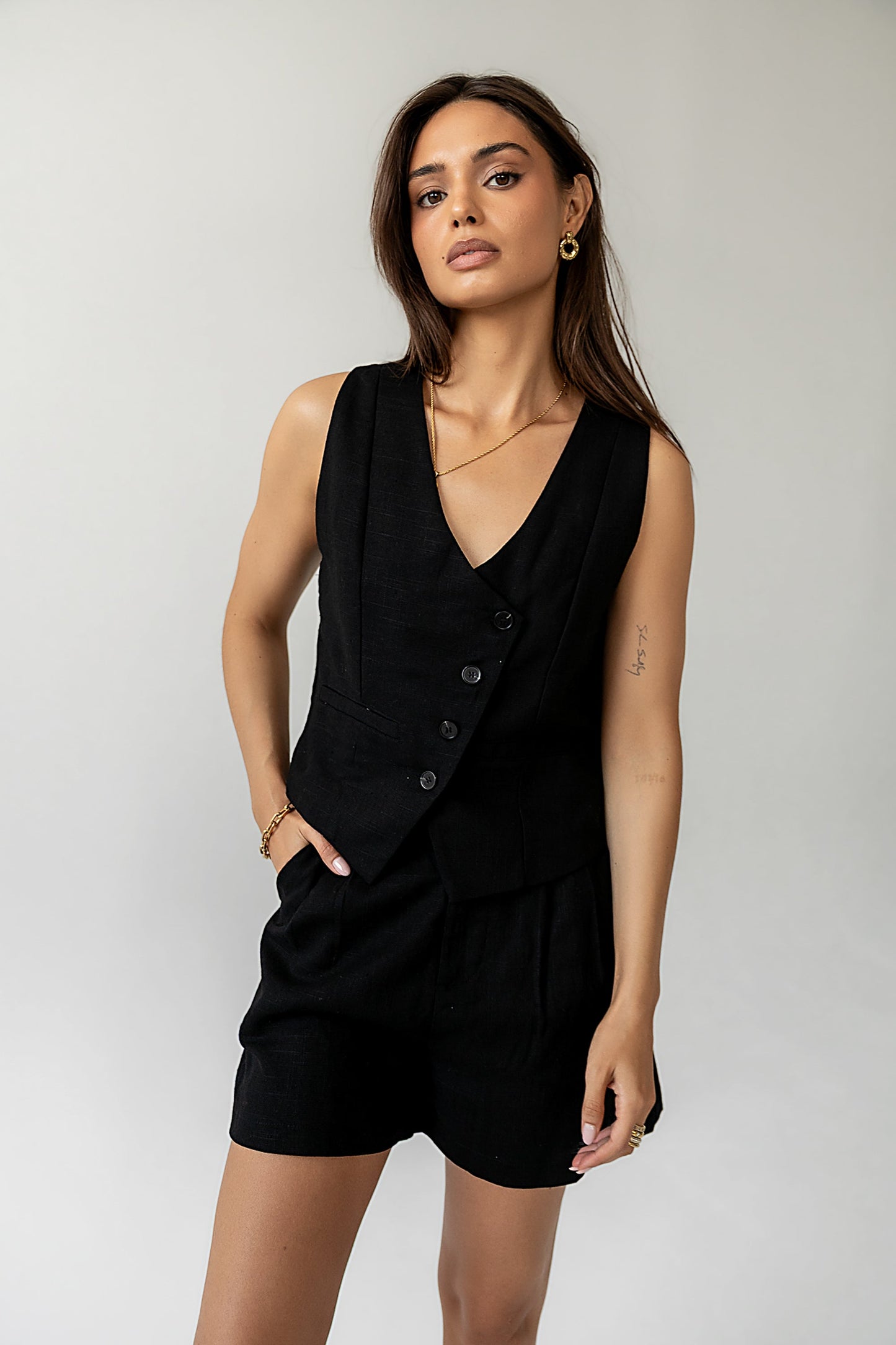 Clara Button Up Vest - FINAL SALE